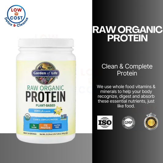 LowCostPH | Garden of Life, RAW Organic Protein, Plant-Based, Unflavored, 19.75 oz (560 g)