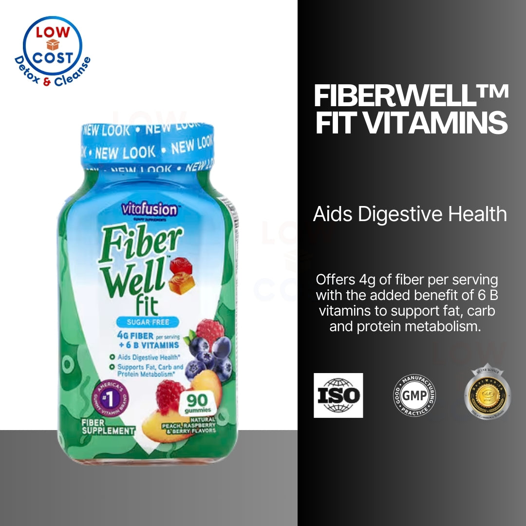 LowCostPH | VitaFusion, FiberWell Fit Vitamins, Sugar Free, Natural Peach, Raspberry & Berry, +6 B