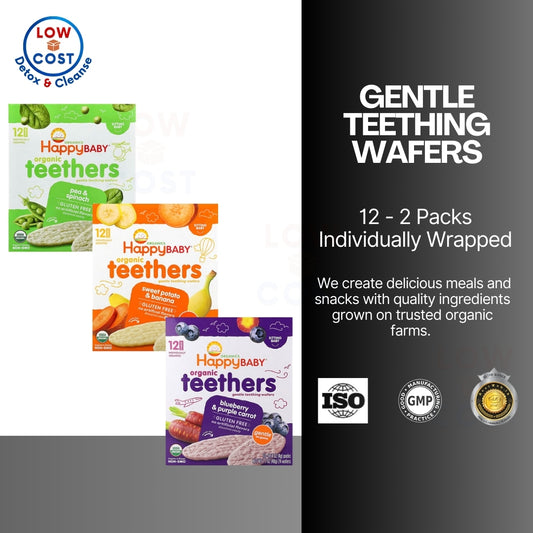 LowCostPH | HappyFamily Organics, Organic Teethers, Gentle Teething Wafers Dissolve Easily.