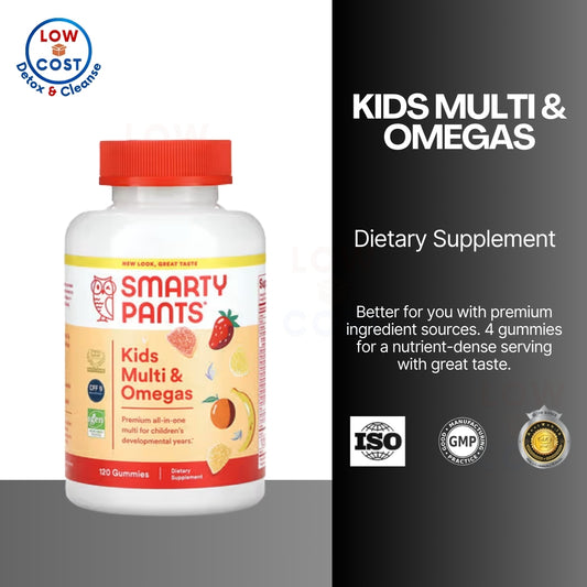 LowCostPH | SmartyPants, Kids Formula, Multi and Omega 3s, Strawberry Banana, Orange and Lemon, 120