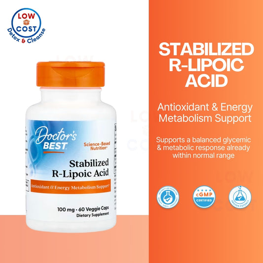 LowCostPH| Doctor's Best Stabilized R-Lipoic Acid with BioEnhanced Na-RALA, Helps Support Glucose 60