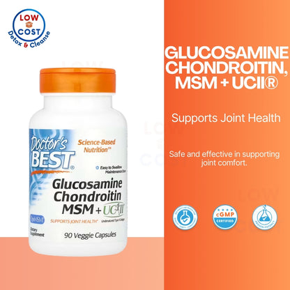 LowCostPh | Doctor's Best, Glucosamine Chondroitin MSM with OptiMSM, + Hyaluronic Acid, 150VegCaps