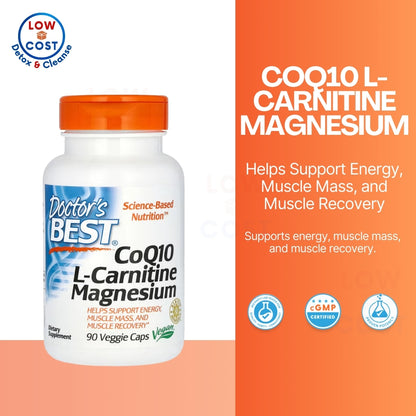 LowCost PH| Doctor's Best Coq10/l-Carnitine/Magnesium Unique Blend, Supports Energy, Muscle Mass