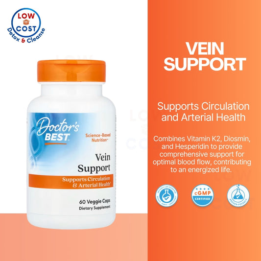 LowCostPH| Doctor's Best Vein Support with Diosvein & Menaq7, Circulation for Healthy Legs, Non-GMO,