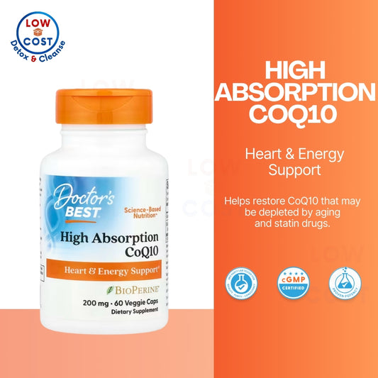 LowCostPH| Doctor's Best High Absorption CoQ10 with BioPerine, Gluten Free Naturally Fermented, Hear