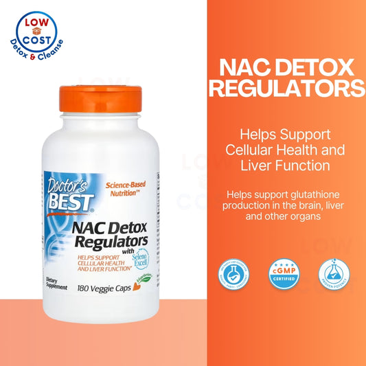 LowCostPH| Doctor's Best Nac Detox Regulators with seleno excell, Non-GMO, Vegetarian, Gluten&Soy Fr