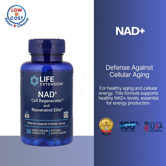 LowCostPH| Life Extension, NAD+ Cell Regenerator™ and Resveratrol Elite™, 30 Vegetarian Capsules