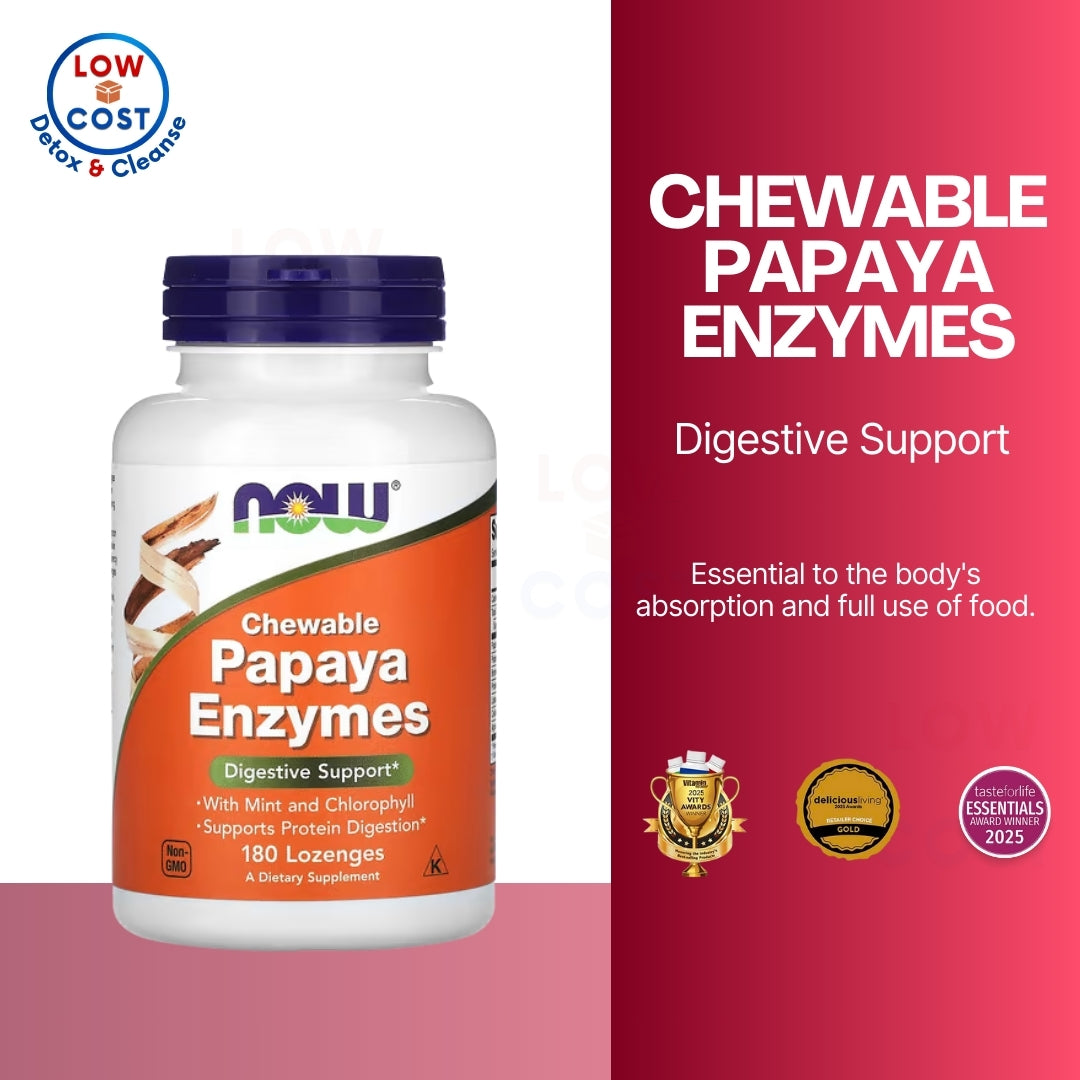 LowCostPH | NOW Foods, Chewable Papaya Enzymes, 180 Loz ( Digestive Support )