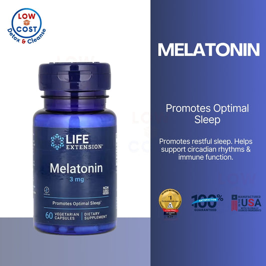 LowCost PH| Life Extension, Melatonin, 3 mg, 60 Vegetarian Capsules