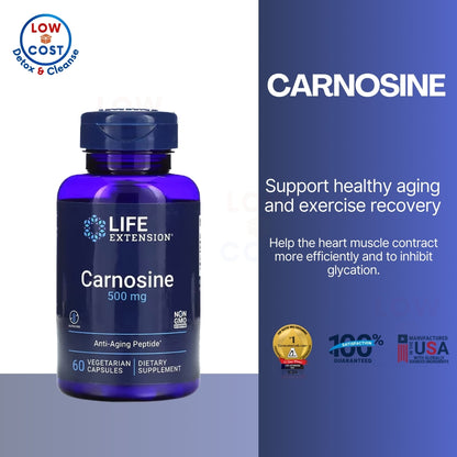 LowCost PH| Life Extension, Carnosine, 500 mg, 60 Vegetarian Capsules