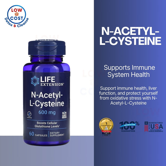 LowCostPH| Life Extension N-Acetyl-L-Cysteine (NAC), immune, respiratory, liver health, potent antio