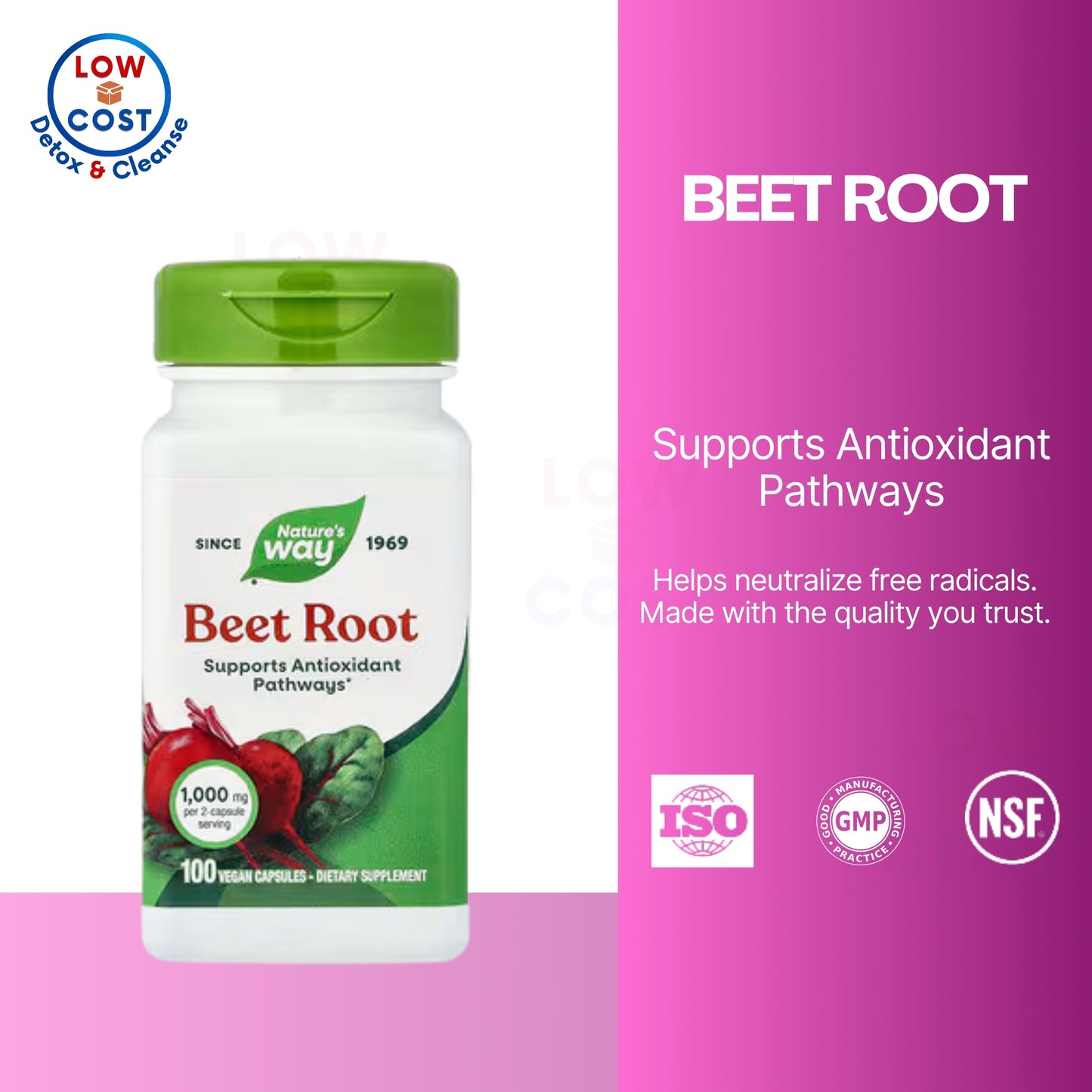 LowCostPH | Nature's Way, Beet Root ( Cardiovascular Health, Brain Oxygenation and Focus )