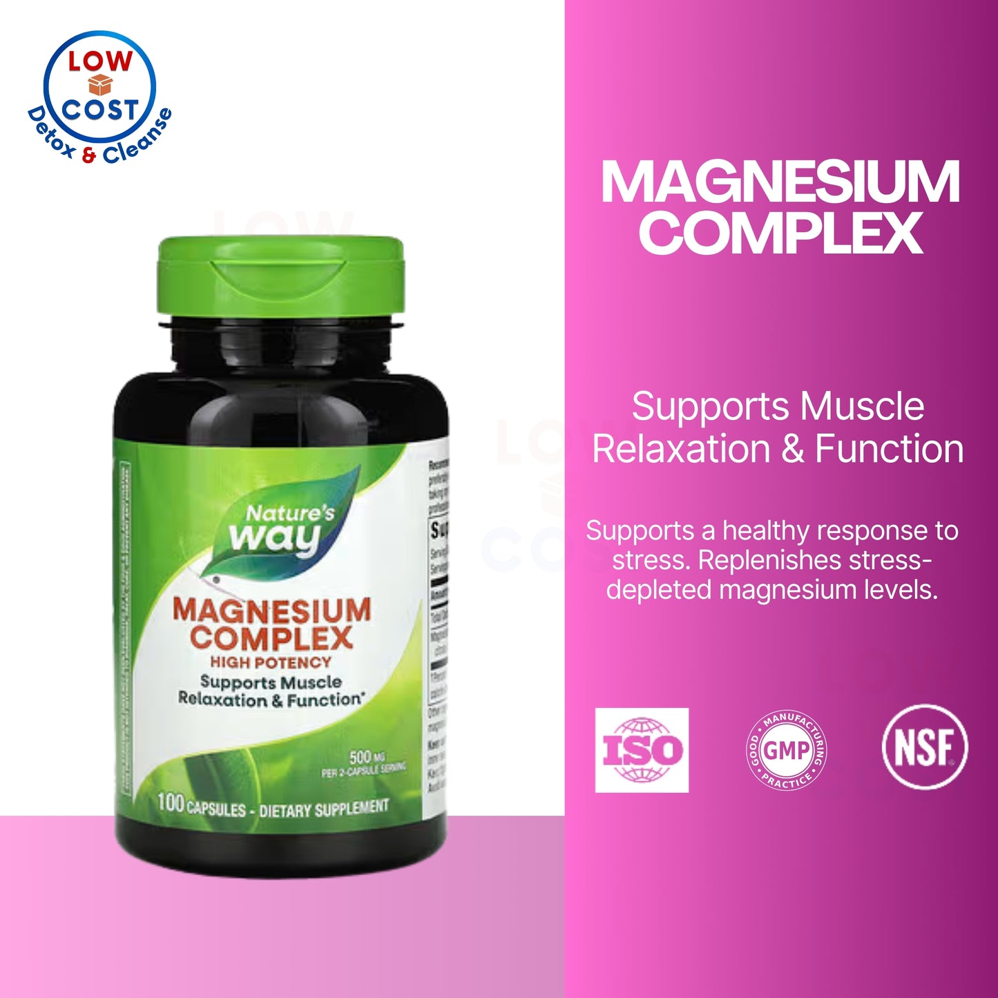 LowCostPH | Nature's Way, Magnesium Complex ( Supports Muscle Relaxation, Promotes Heart and Nerve Function )