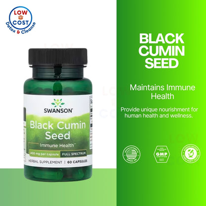 LowCostPH | Swanson, Black Cumin Seed Full Spectrum 400mg, 60 Capsules Support Respiratory Health