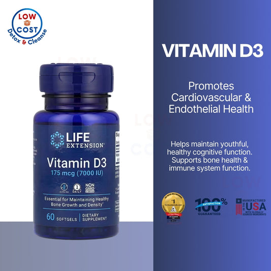 USAOnhand| Life Extension, Vitamin D3, immune system support, bone health, brain performance, gluten