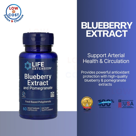 LowCostPH| Life Extension Blueberry Extract & Pomegranate – Antioxidants Supplement with Wild Bluebe
