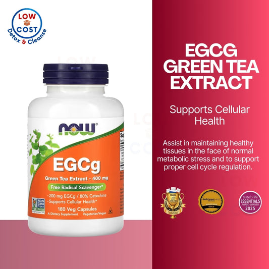 LowCostPH| NOW Foods, EGCg Green Tea Extract ,Dietary,400 mg, Free Radical Scavenger180veg caps