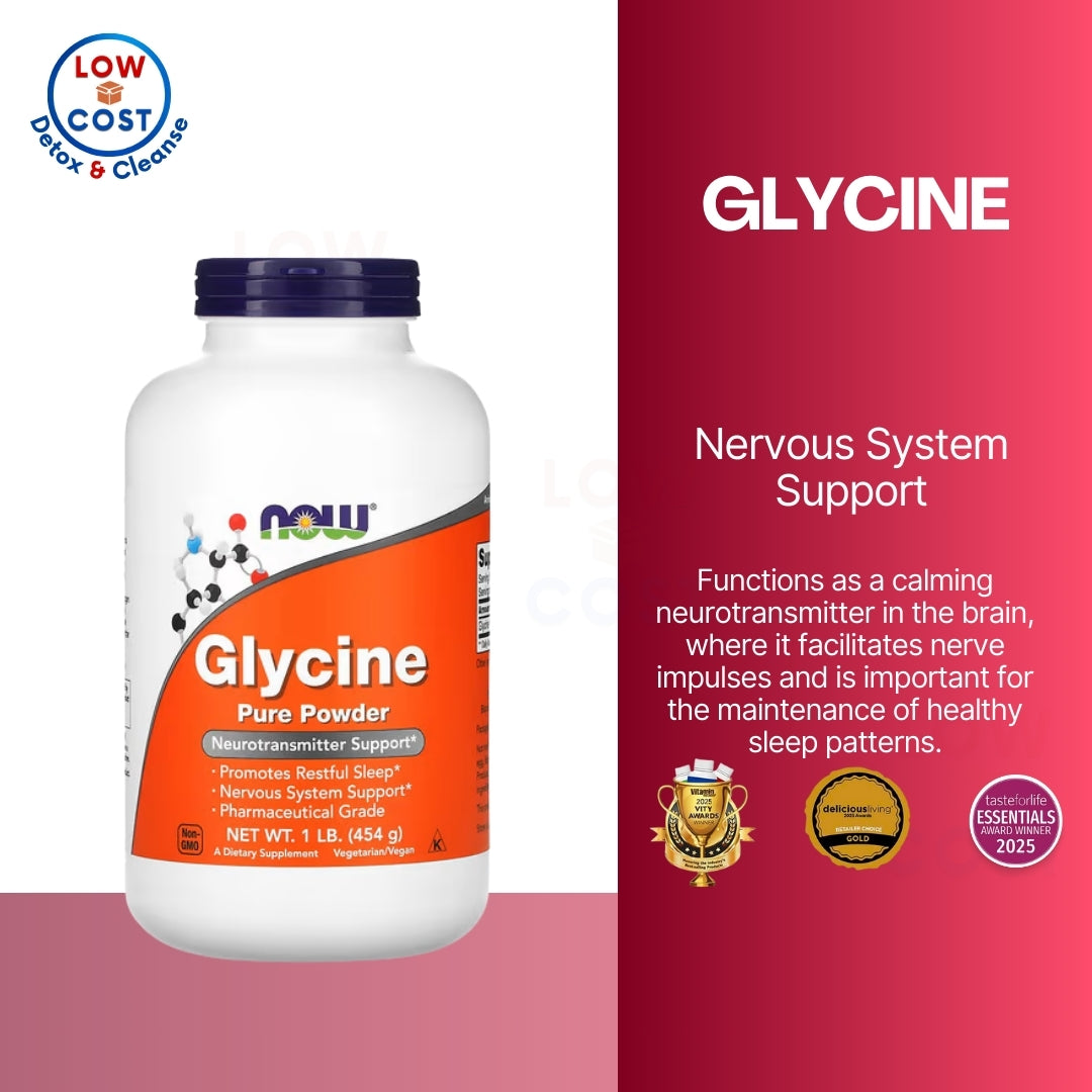 LowCost PH| NOW Foods, Glycine, Pure Powder, 1 lb (454 g) Neurotransmitter Support