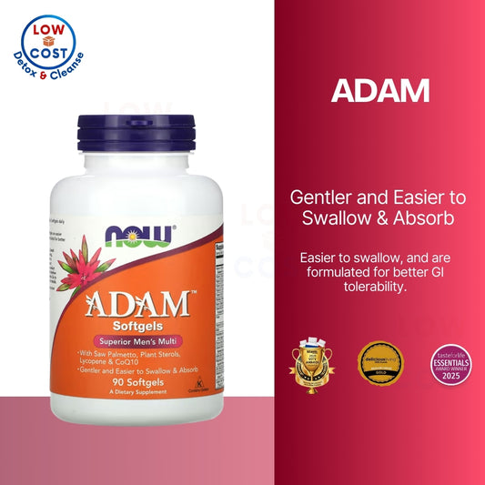 LowCostPh | NOW Foods, ADAM, Superior Men's Multi, 90 Softgels,Gentler and Easier to Swallow