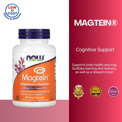 LowCostPh | NOW Foods, Magtein, Magnesium L-Threonate, 90 Veg Capsules, Supports Memory and Learning