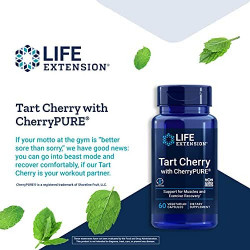 LowCostPH | Life Extension, Tart Cherry, Uric Acid Control, 60 Vegetarian Capsules | Solaray Cleanse