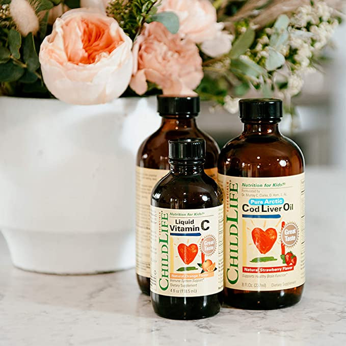 USA Onhand | Childlife Pure Arctic Cod Liver Oil, Natural Strawberry Supports Healthy Brain Function