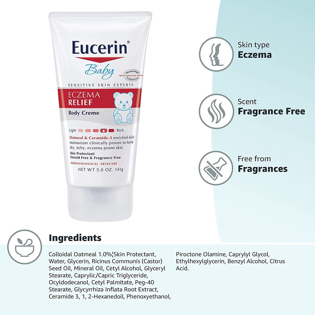 Low Cost PH | Eucerin Baby Eczema Relief Body Cream - Steroid & Fragrance Free for 3+ Months of Age