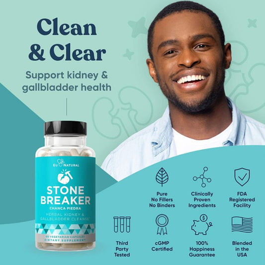 USA Onhand | EU Natural, STONE BREAKER, Chanca Piedra, Herbal Kidney & Gallbladder Cleanse
