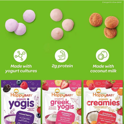 Low Cost PH | Happy Family Organics, Yogis, Greek Yogis, Mixed Berry, Strawberry, Mango, Blueberry