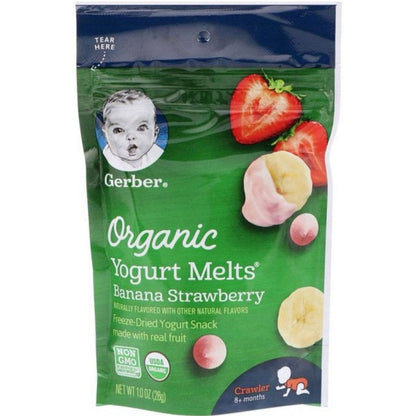 Low Cost Ph | Gerber Yogurt Melts 8+ Months Peach, Strawberry, Banana Vanilla, Organic Fruit