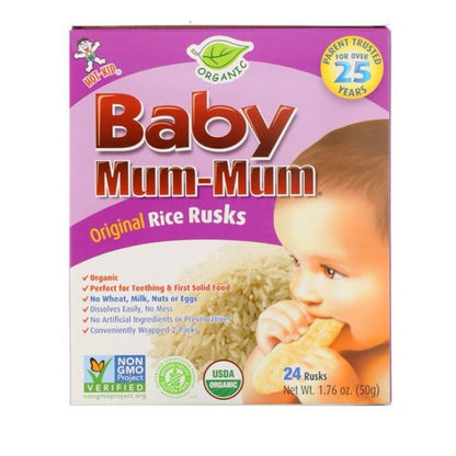 Low Cost PH | Mum-Mum, Original Rice Rusks, Banana, Apple Pumpkin, 24 Rusks, 1.76 oz.