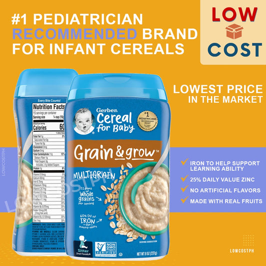 Low Cost PH | Gerber Cereal for Baby, Grain & Grow, 1st & 2nd Foods, Oatmeal, Banana, Strawberry