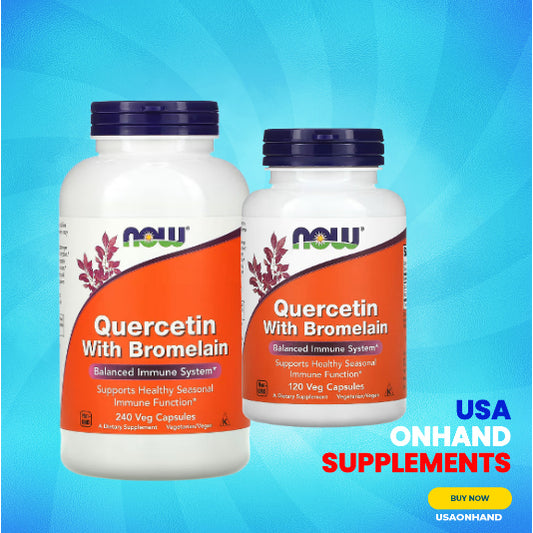 USA Onhand | Now, Quercetin with Bromelain 120 and 240 capsules