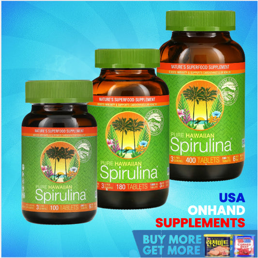USA Onhand | Nutrex Hawaii Pure Hawaiian Spirulina, 400 / 100 Tablets Dietary Supplements.