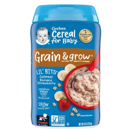 Low Cost PH | Gerber Cereal for Baby, Grain & Grow, 1st & 2nd Foods, Oatmeal, Banana, Strawberry