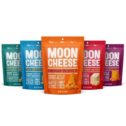 LowCostPH | Moon Cheese Gauda, Cheddar, White Cheddar, Gerlickin Parmesan, Get Pepper Jacked 57 g