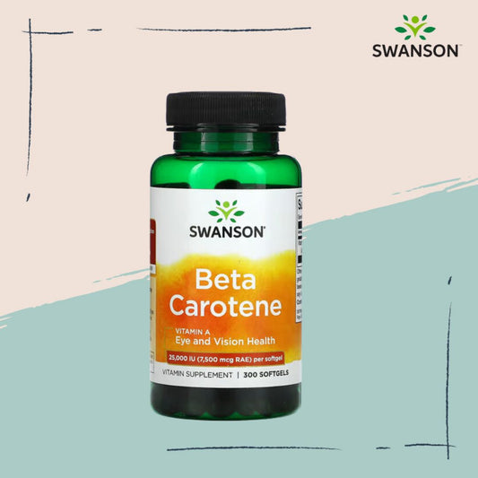 Swanson Ph | Swanson, Beta Carotene, 25,000 IU (7,500 mcg RAE), 300 Softgels Eye and Vision Health