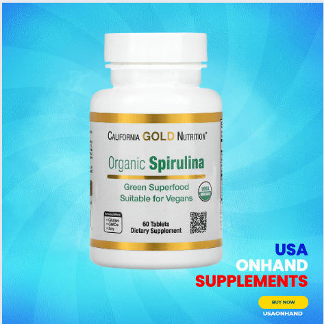 USAOnhand| California Gold Nutrition, Organic Spirulina, 500 mg, 60 Tablets