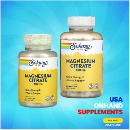 USAOnhand| Solaray, Magnesium Citrate, 133 mg, 180 VegCaps | Magnesium Glycinate