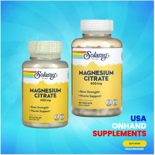 USAOnhand| Solaray, Magnesium Citrate, 133 mg, 180 VegCaps | Magnesium Glycinate