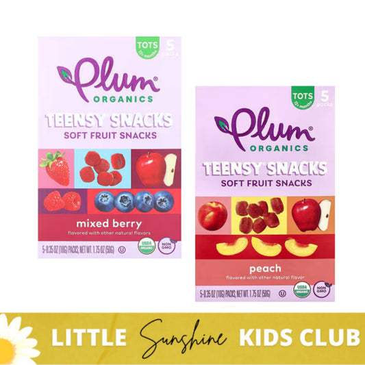 LittleSunshine | Plum Organics, Teensy Soft Fruits Snacks, Tots, Peach/Mixed Berry 5 Packs, 0.35 oz