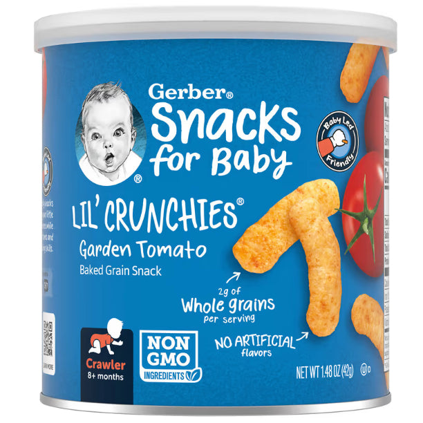 LittleSunshine | Gerbers, Snacks for Baby, Lil' Crunchies, Baked Grain Snack, Wheels 8+Months,(42 g)