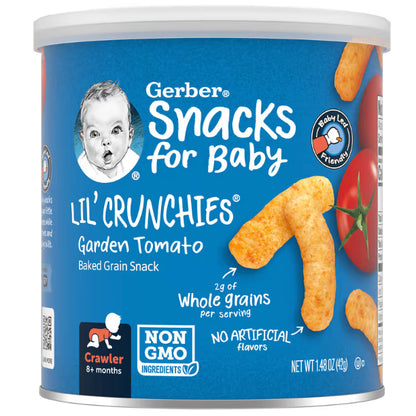 LittleSunshine | Gerbers, Snacks for Baby, Lil' Crunchies, Baked Grain Snack, Wheels 8+Months,(42 g)