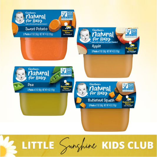 Little Sunshine | Gerber, Natural for Baby, 1st Foods, Butternut Squash, 2 Pack, 2 oz (56 g) Each