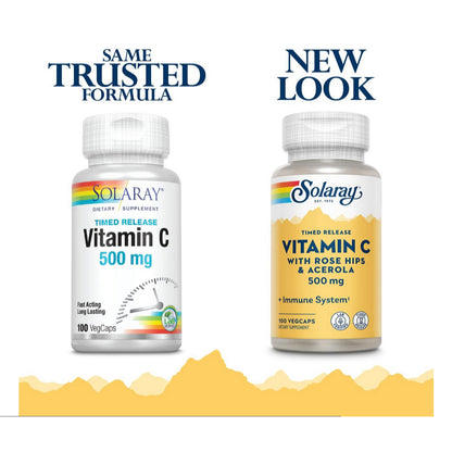 USAOnhand| Solaray, Timed Release Vitamin C, 500 mg, 100 VegCaps & Liposomal Vitamin C