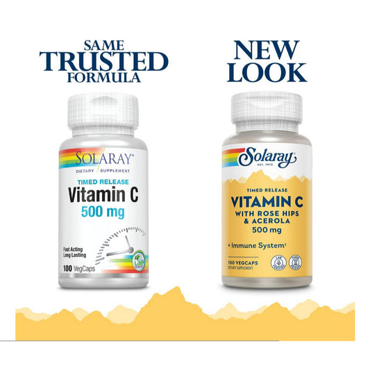 USAOnhand| Solaray, Timed Release Vitamin C, 500 mg, 100 VegCaps & Liposomal Vitamin C