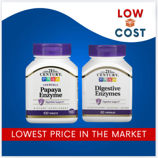 LowCostPH | 21st Century American Health Papaya Enzyme Tabs, Digestive Enzymes Supplement Capsules