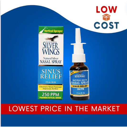LowCostPH| Natural Path Silver Wings, Natural Silver Nasal Spray, Sinus Relief, 50 PPM, 1 fl oz (30m