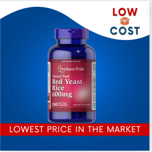 LowCostPH| Puritan's Pride Red Yeast Rice Capsule 600 mg, 240 Capsules (Heart & Cholesterol Support)