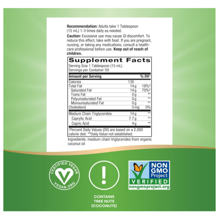 LowCost PH| Nature's Way Organic MCT Oil, Brain and Body Fuel from Coconuts*, C8 Caprylic Acid